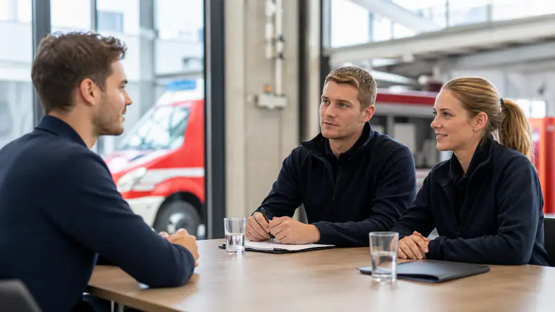 Bewerbung bei der Feuerwehr: Voraussetzungen, Unterlagen und Auswahl – redaktionelles Titelbild ohne Schrift und Hoheitszeichen