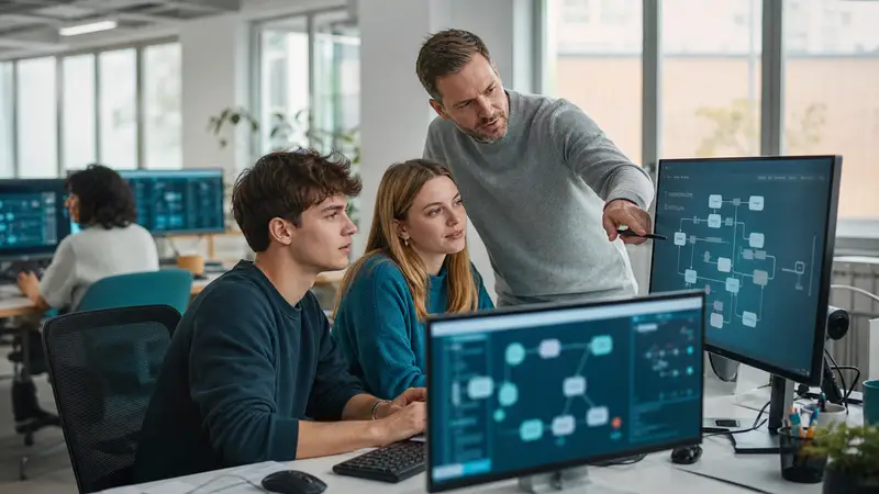 Verwaltungsinformatik: duales Studium, Auswahltest und Bewerbung – redaktionelles Titelbild ohne Schrift und Hoheitszeichen