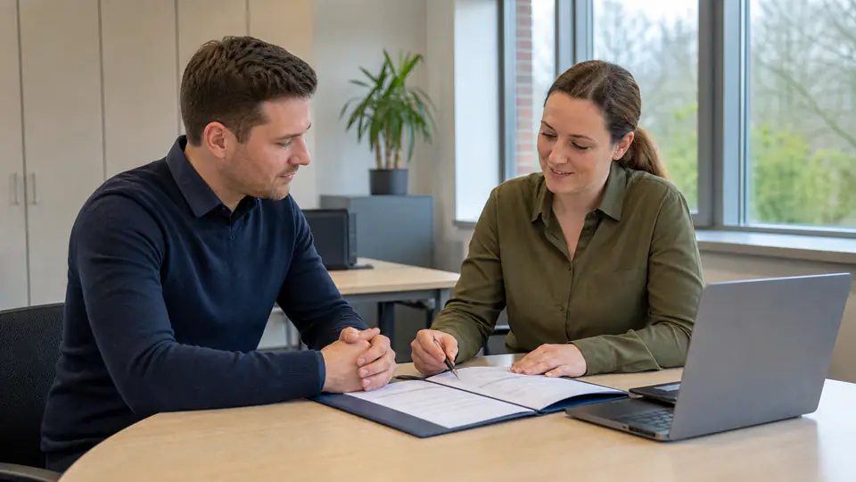 Bewerber bespricht seine Unterlagen für die Bewerbung bei der Bundeswehr