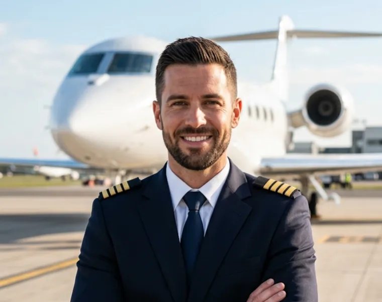 DLR & Lufthansa — Pilot vor einem Jet auf dem Vorfeld